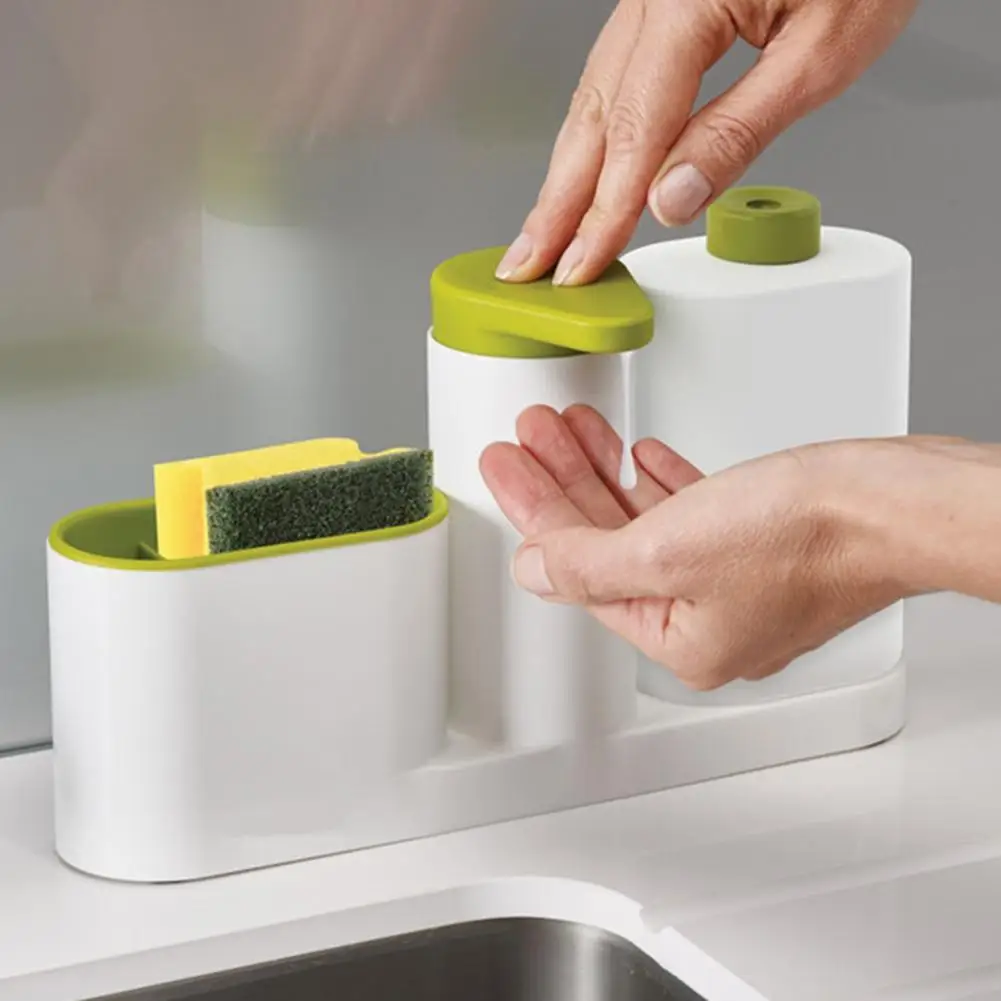 

HobbyLane Kitchen Washing Sponge Storage Shelf Bathroom Sink Detergent Soap Dispenser