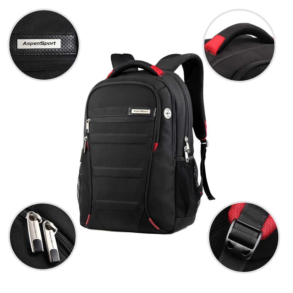 ASPEN Men and Women  Laptop Backpack 15.6  17 Inch Rucksack SchooL Bag Travel waterproof Backpack Male Notebook Computer Bag 