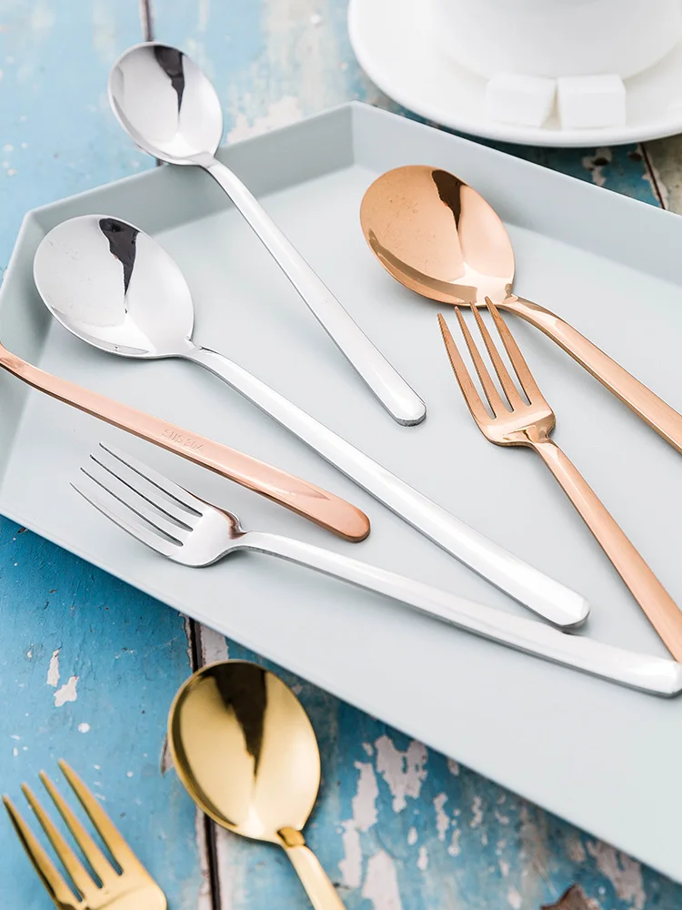 304 stainless steel household spoon tableware Western spoon spoon spoon spoon dessert spoon multi-color