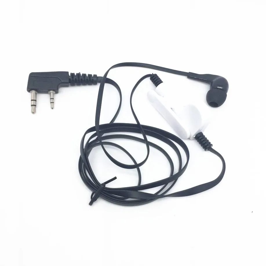 2 PIN спагетти наушники черного цвета для kenwood TK3107 TK3207 TK3307 TK U100 радио baofeng UV5R с подкладкой радио