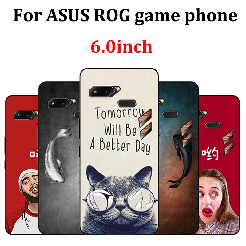 

2018 For ASUS ROG game Case cartoon Soft Back Cover for ASUS ZS600KL Z01QD gaming Phone Case ASUSROG cover Cases shell coque