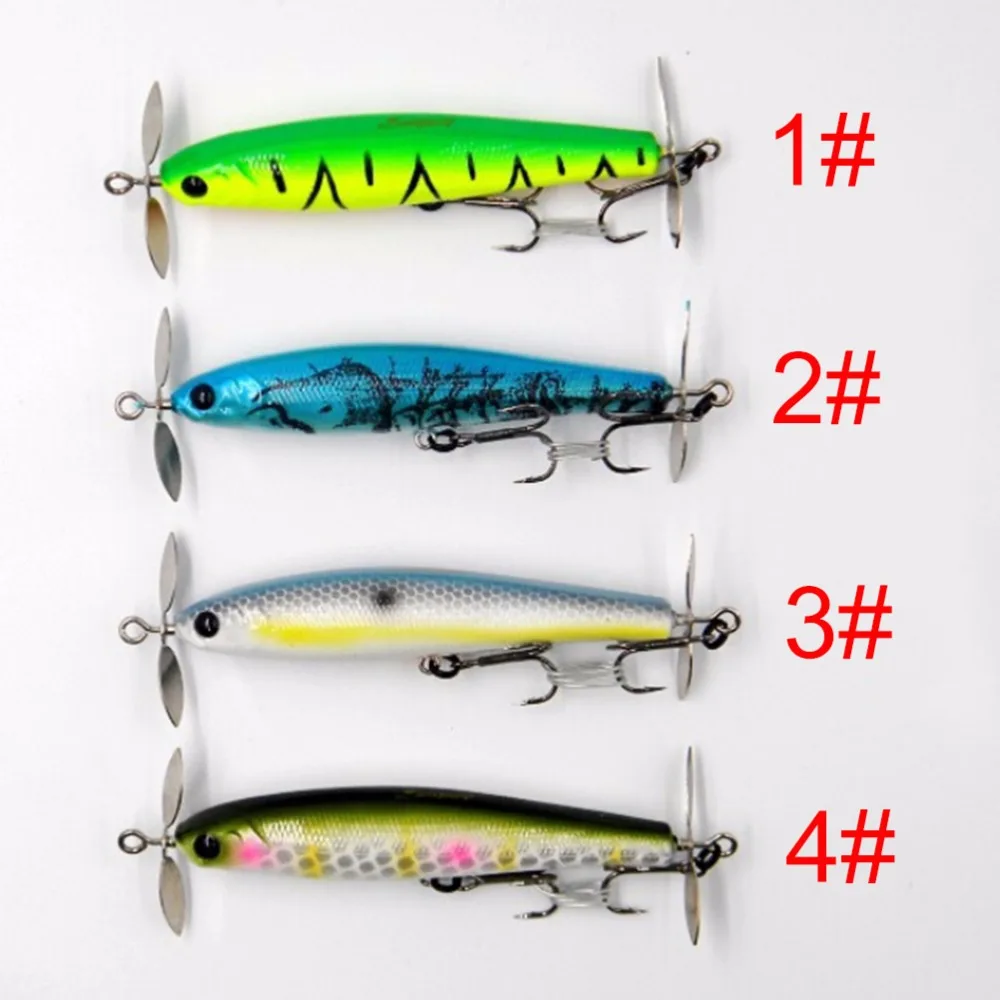 Double Propellers Fishing lure Pencil Bait hard bait 12CM 12.5G Pastic