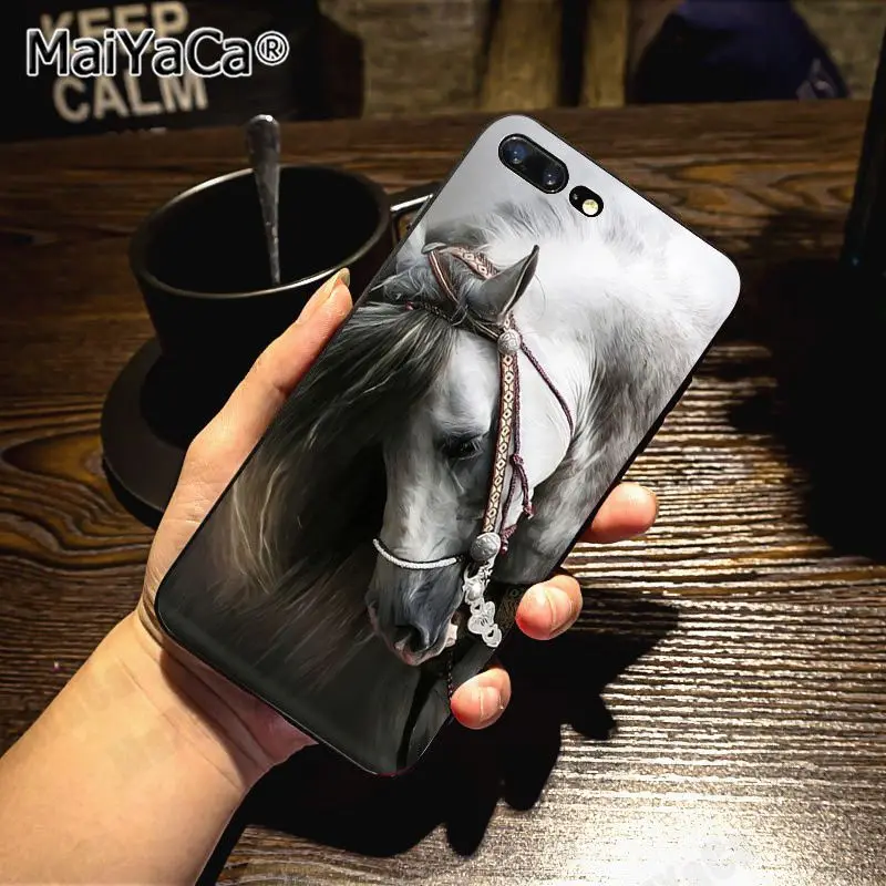 MaiYaCa дешевый оптом чехол для телефона бегущий животное лошадь чехол для телефона для iphone 11 pro X 66S 7 7plus 8 8Plus 55S SE XS XR XS MAX - Цвет: A8