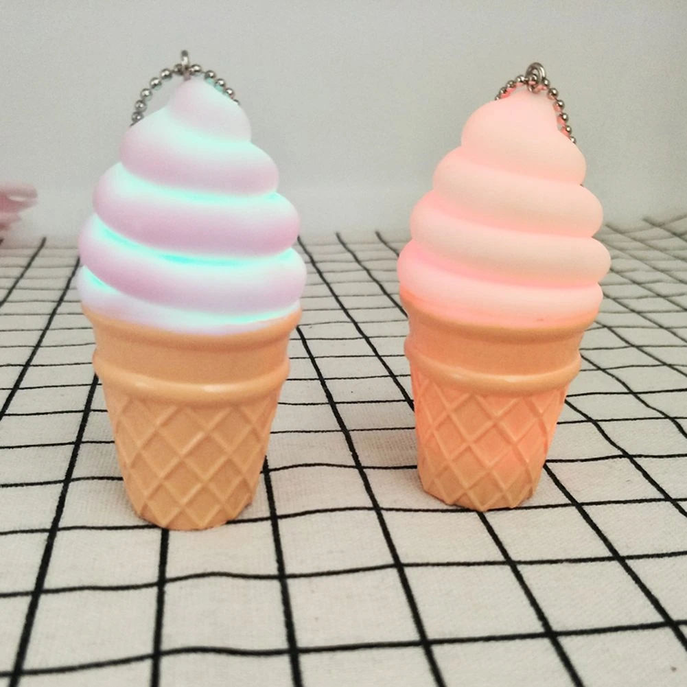 

Novelty Night Lamp Ice Cream Shaped LED Nightlight Desk Table Light LED Kids Bedroom Decoration Key Chains Keyring Lamp Decor