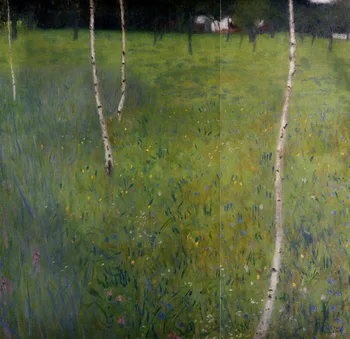 

Handmade oil painting reproduction Bauernhaus mit Birken by Gustav Klimt