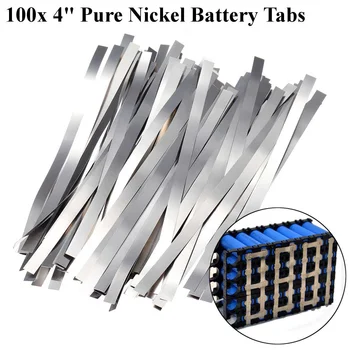 

100pcs 0.1*4*100mm Pure Nickel Electric welding Strip Tape For Li 18650 Battery Spot Welding Compatible For Spot Welder Machine