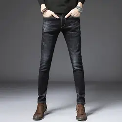 Плюс бархатные толстые женские джинсы теплые с высокой талией брюки ковбойские брюки стрейч джинсы брюки зимние узкие джинсы 2ND019-036