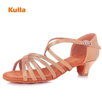 

Girls Child's Latin Dance Shoes Thin/Square Heel Kid Women Tango Ballroom Shoes Drop Ship Soft Sole Performance zapatos de baile