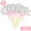 silver pink topper o