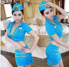 NEW COSPLAY youth A flight attendant uniforms Sexy lingerie women costumes font b Sex b font