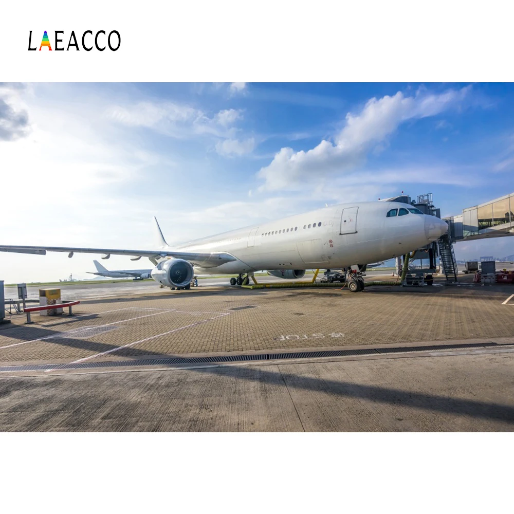 

Laeacco Plain Land Port Cloud Blue Sky Scenic Photography Backgrounds Customized Photographic Backdrops For Photo Studio