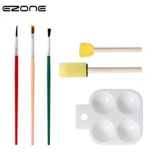EZONE 6 шт. набор кисть для краски 1 шт. кисть для шпона+ 1 шт. уплотнение для шпона+ 1 шт. палитра+ 3 шт. кисти для краски для масла гуашь акрил краска для подачи