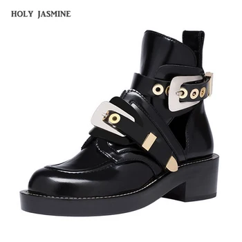 

Luxury Shoes Women Designers Combat Ankle Boots for Women Fashion Shoes 2019 New Spring/Autumn Women Shoes Motorcycle Boots