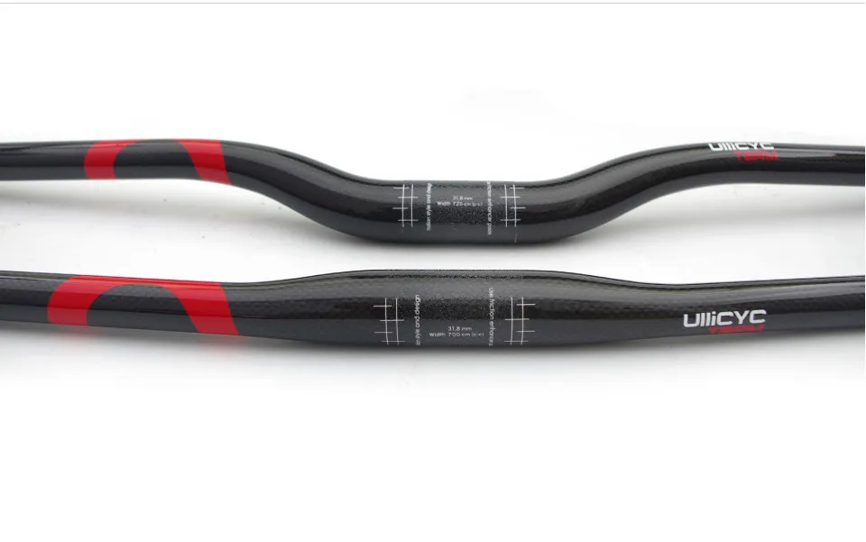 MTB части ullicyc горный велосипед 3 K полный углеродный руль углеродный велосипедный глянец/Матовый Красный 31,8*580-740 мм CB230