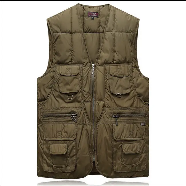 Casual Men'S Military Spring Cotton Vest Army Green/Dark Blue Plus Size