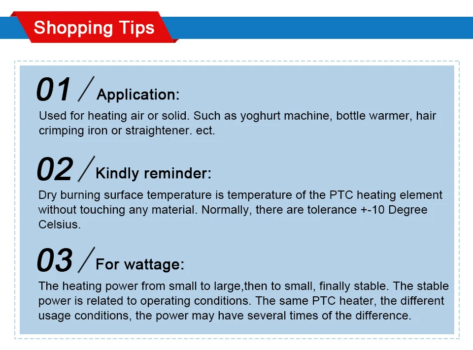 5v, ptc, 25x20x5mm, temperatura constante, 50 100 180 graus