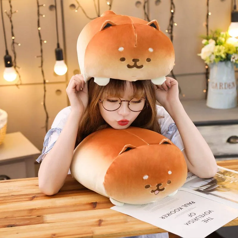 Cute bread dog super soft plush toy doll pillow birthday gift