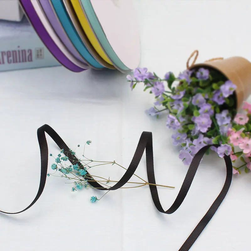 Elegant 6mm Grosgrain Satin Ribbons for Decorations and Crafts