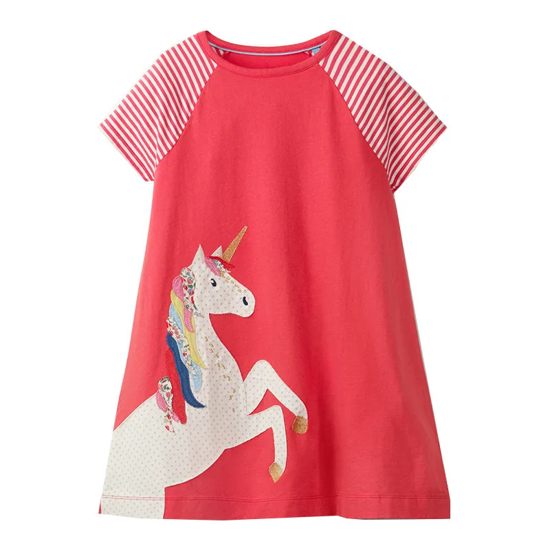 Jumping Meters Brand Girls Summer Dress 2019 Princess Dress Animal Deers Children Costume for Kids Clothes Hot Sell Baby Dresses