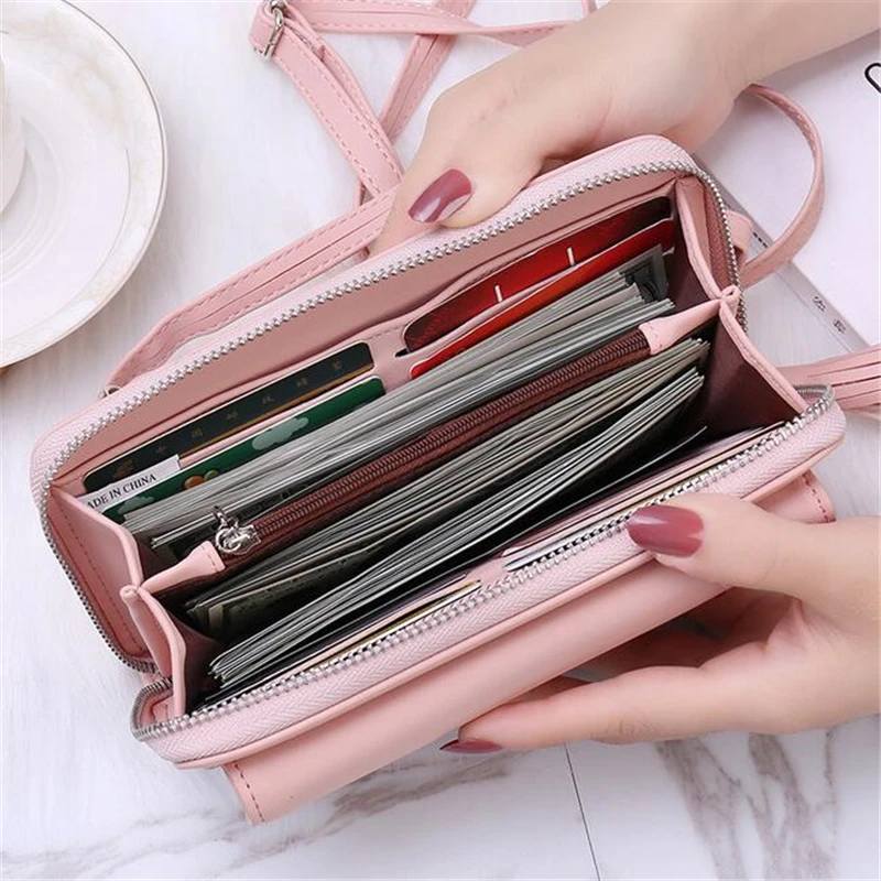 

Long Women Purse Phone Bag Female Wallet Clutch Leather Ladies Coin Money Pouch Card Holder Large Capacity Wallet femme carteira