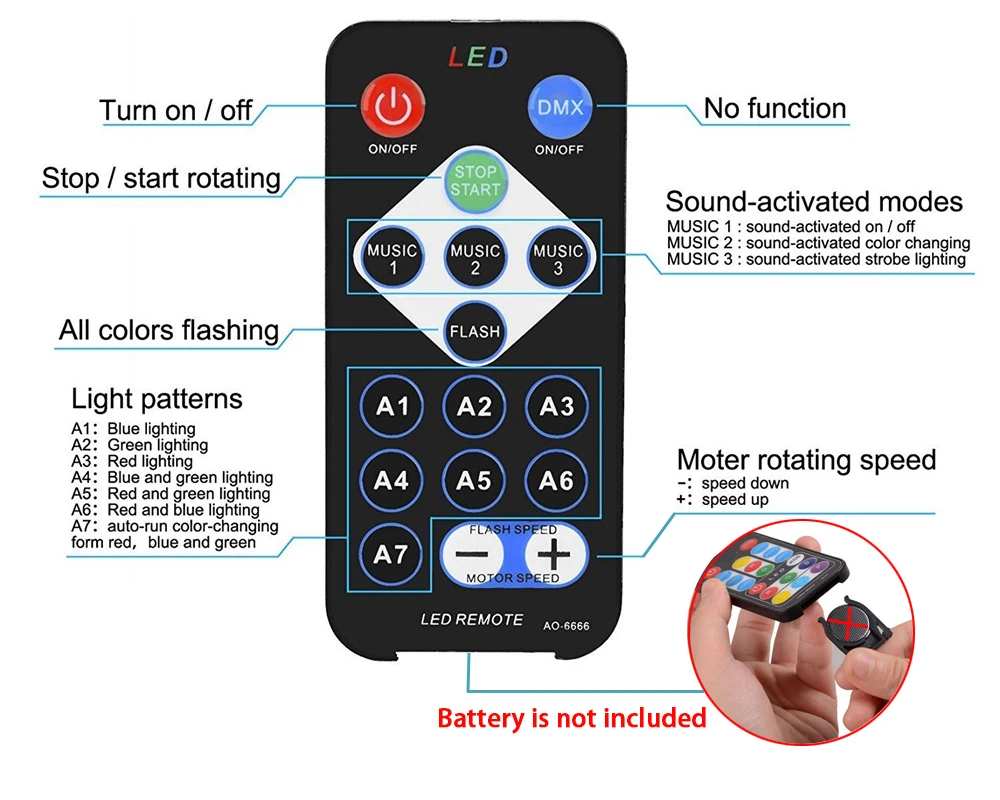 Controle de ir Controle de Música Iluminação de Palco Luz de Discoteca Colorida Entretenimento Discoteca dj Disco Bola Feixe Natal Festa Usb Dc5v 6 dj, disco, bola, feixe, natal, festa, iluminação de palco