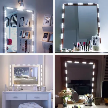 

1200LM Mirror lights Home Bedroom Dimmable 60 LED Vanity Light Kits Cosmetic Makeup Mirror Lights String AC100-240V Lamps