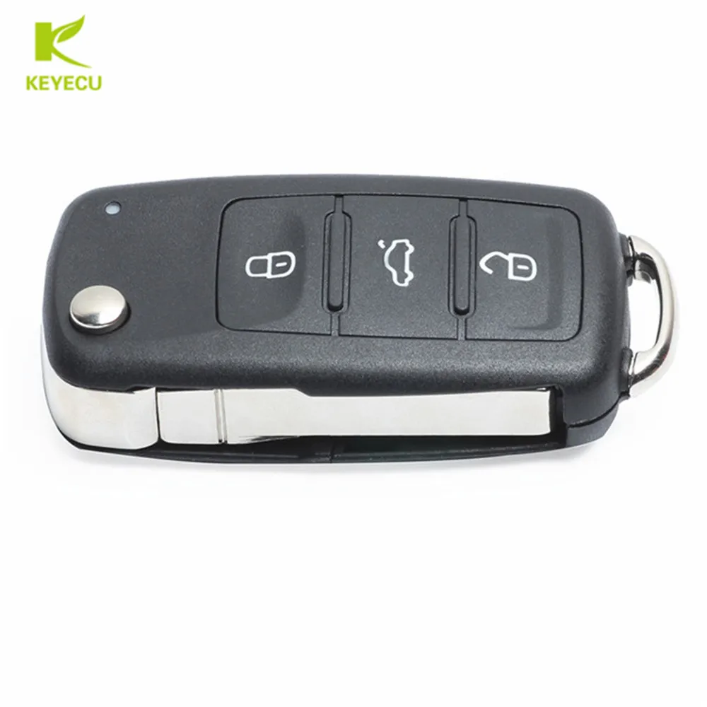 Флип накопитель KEYECU с 3 кнопками 434 МГц ID48 5K0 837 202 AJ для Volkswagen Beetle Golf Jetta Polo Passat Tiguan