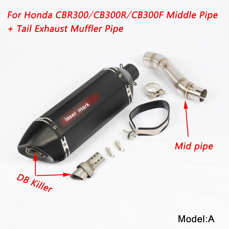 Для Honda CBR300/CB300R/CB300F/CBR500/CB500X/CB500F мотоциклетные нержавеющая сталь Middile подключения труба выхлопная система