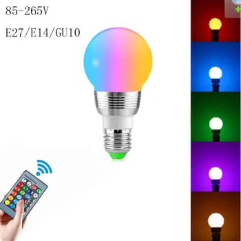 

1 unids 16 colores dimmable RGB LED bulbo magico E27 7 W 85 V-265 V lampara para vacaciones decoracion atmosfera noche luz + man