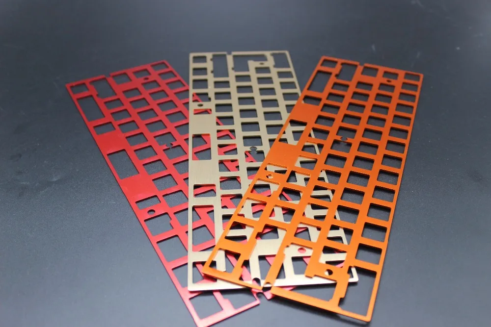

CNC Aluminum Brush Finish Universal Anodized Positioning Board Plate For GH60 60% Keyboard DIY Support ISO ANSI WKL