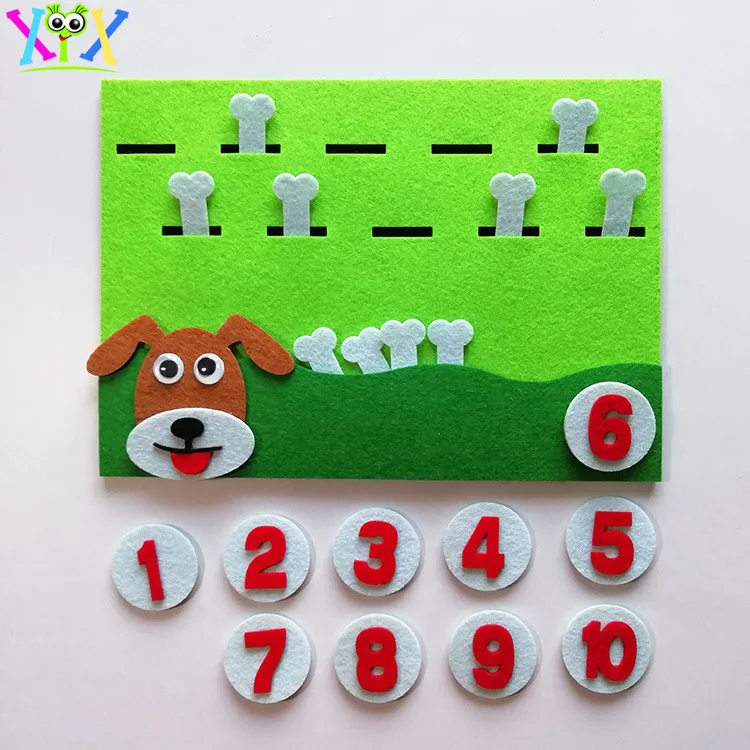  Toys for Children Diy Kindergarten Non-woven Wall Sticker Animals Eating Food Early Education Monte - 32980924800