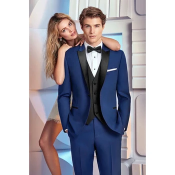 

Latest Coat Pant Designs royal Blue Men Wedding Suits Groomsmen costume homme Slim Fit Tuxedo Custom mens Suit Blazer Masculino