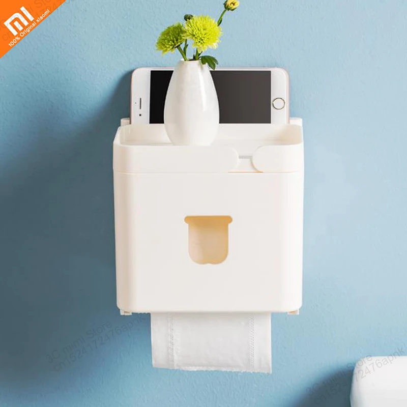 

Xiaomi Bathroom tissue box toilet paper holder rack toilet tray free punch waterproof paper roll tray