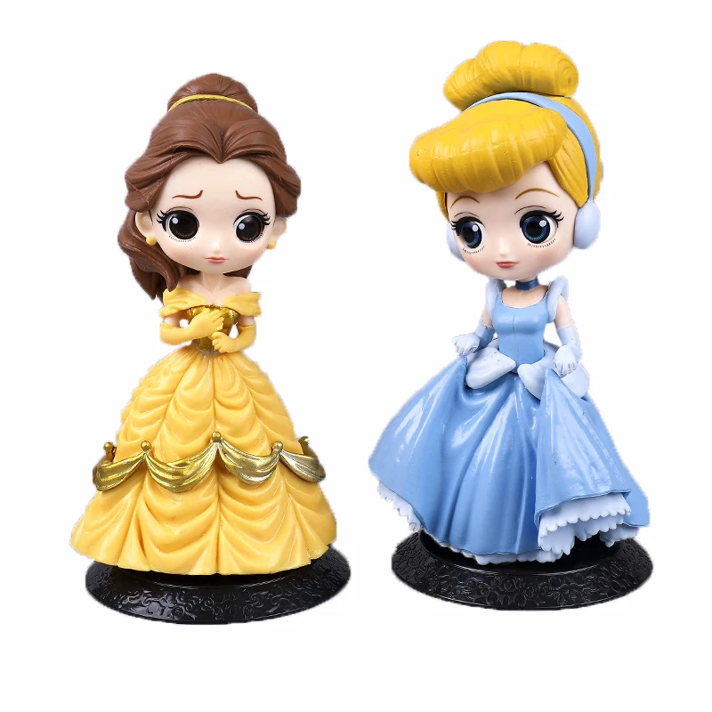 

Disney Princess Q Version Cartoon Cinderella Belle Toys PVC Action Figure Collectible For Model Figurines Kids Toys Gift A38