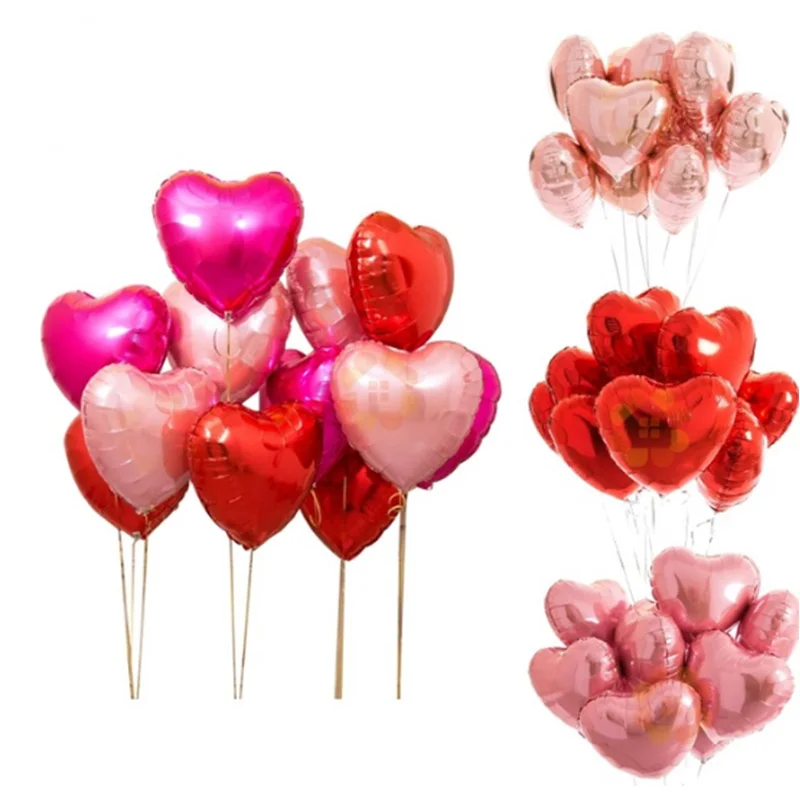

10 pieces of 18 inch romantic heart red foil balloon wedding Valentine's Day decoration balloon party