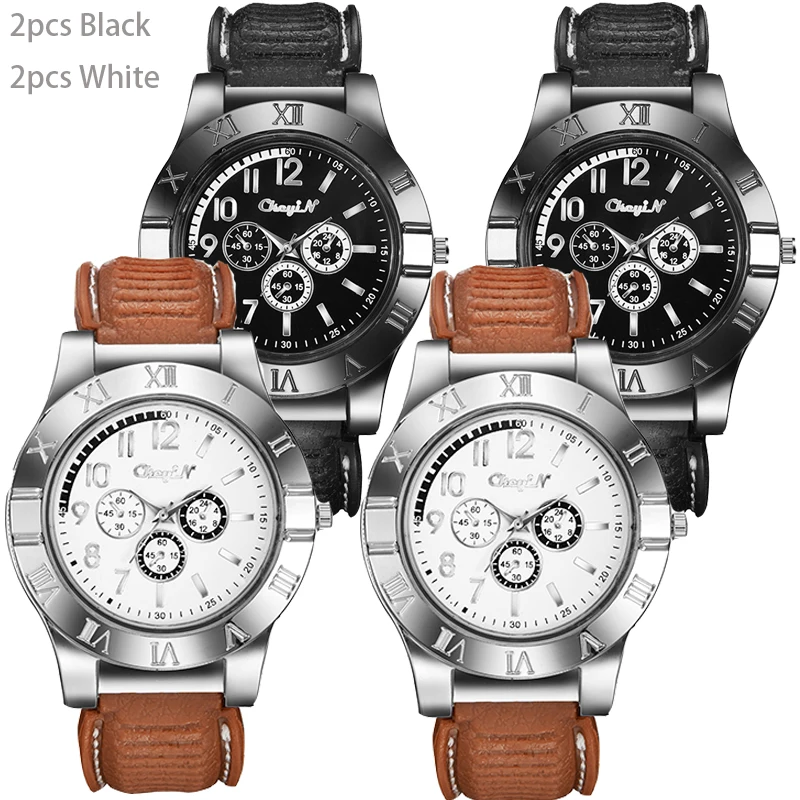 

CkeyiN 4Pcs Men's Cigarette Cigar Lighter Watch Men Gift Rechargeable USB Lighter Wristwatches Windproof Flameless Clock male 45