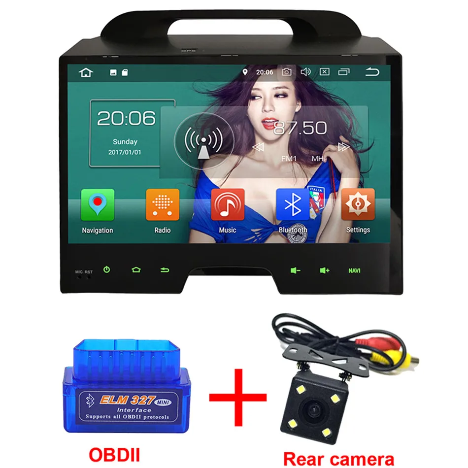 Radio x OBD x Camera KLYDE 10," ips 4G Android 8,0 Восьмиядерный 4 Гб ОЗУ 32 Гб ПЗУ BT автомобильный DVD мультимедийный плеер стерео радио для Kia Sportage R 2010 - Цвет: Radio x OBD x Camera