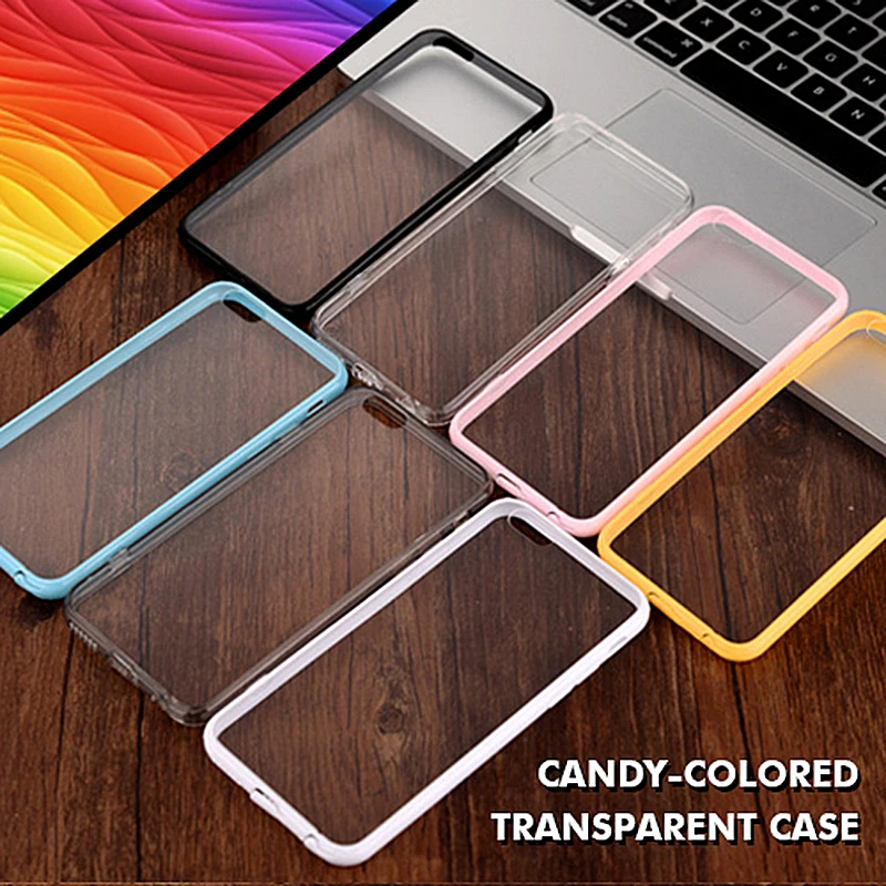 

Fashion Colorful TPU+Acrylic capa For iPhone 7 case Transparent Phone case For Apple iPhone 8 7 Plus 8 Plus cover Couple coque