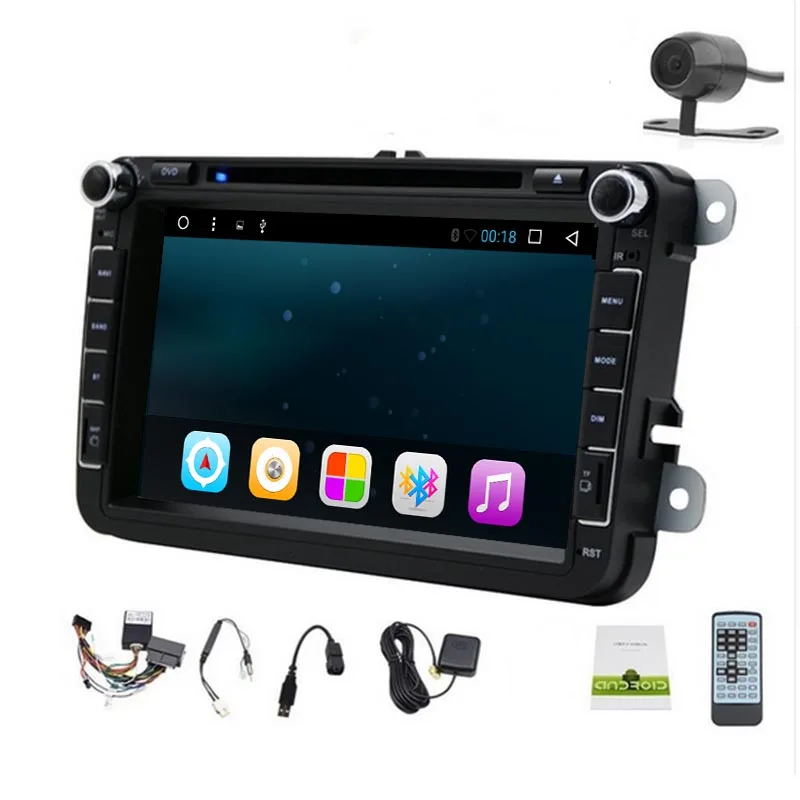 

Android 8.0 Quad core 1024*600 screen 2 DIN Car DVD GPS Radio stereo For VW Golf TiguanSkoda Fabia Rapid Seat Leon Altea