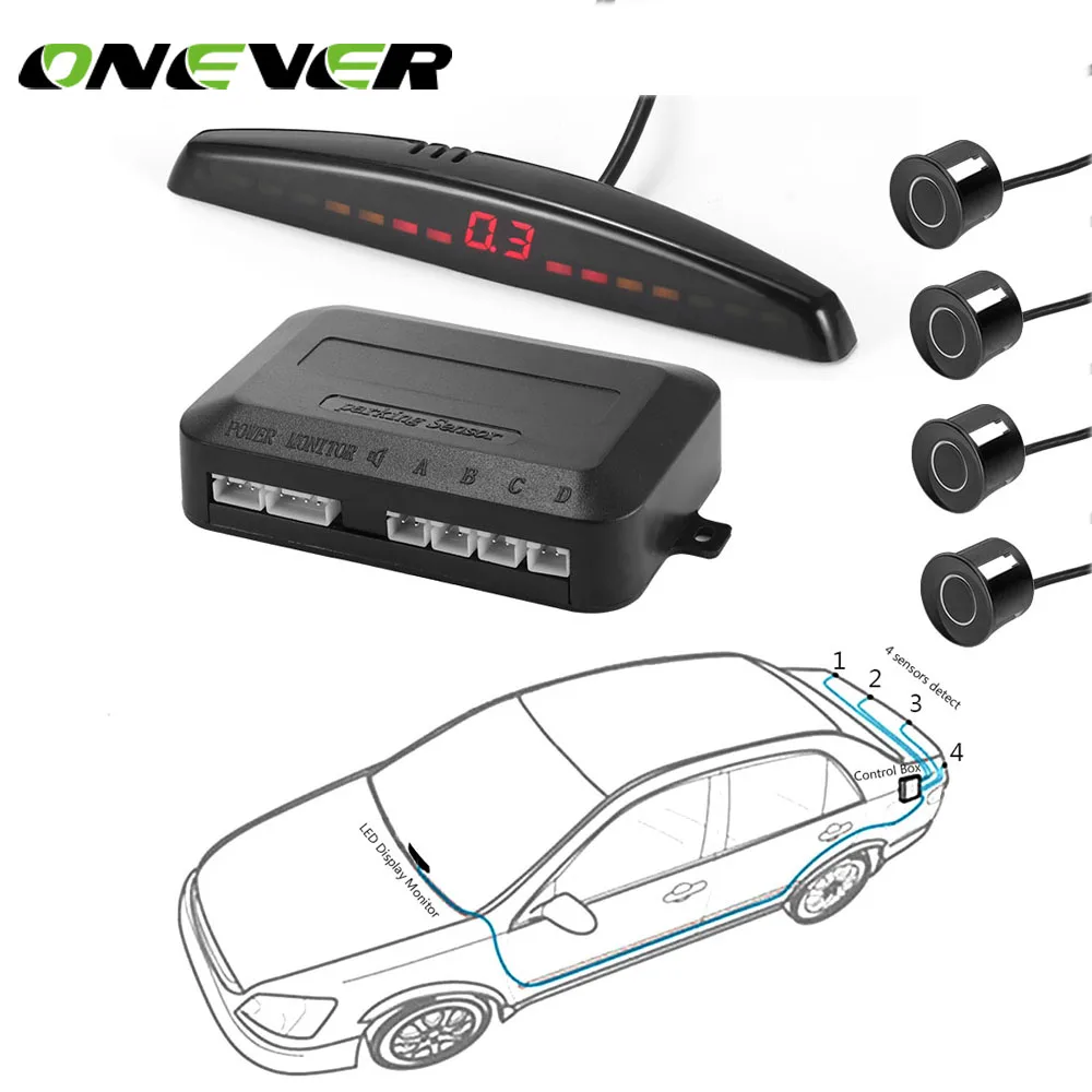 Onever Universal Car Auto Parktronic Parking Sensor With 4 Sensors