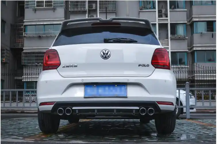 For Polo Body kit spoiler 2011 2016 For Volkswagen Polo ABS Rear lip