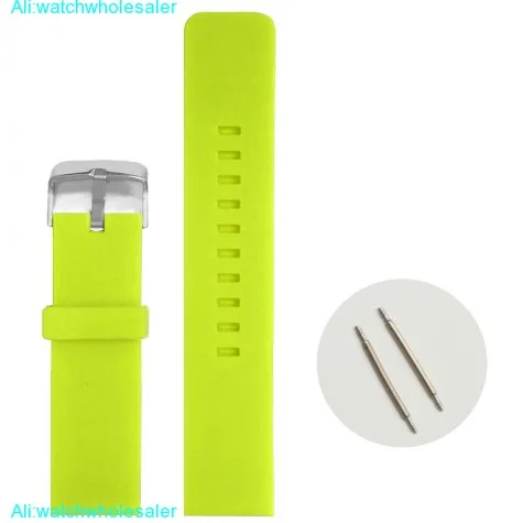 22mm Neon Green Color Silicone Jelly Rubber Unisex Watch Band Straps WB1081G22JB