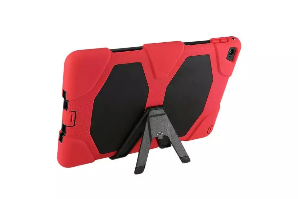 For Apple iPad Air 2 / iPad 6 Shockproof Armor Hybrid Defender Kickstand Case Cover W/ Bulit-in Front Protective Film