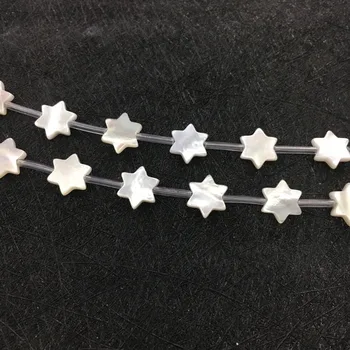 

40pcs/los 10mm 2017 fashion iteam chic David star MOP Perlen Naturliche Perlmutt Muschel Perlen unique design for men and women