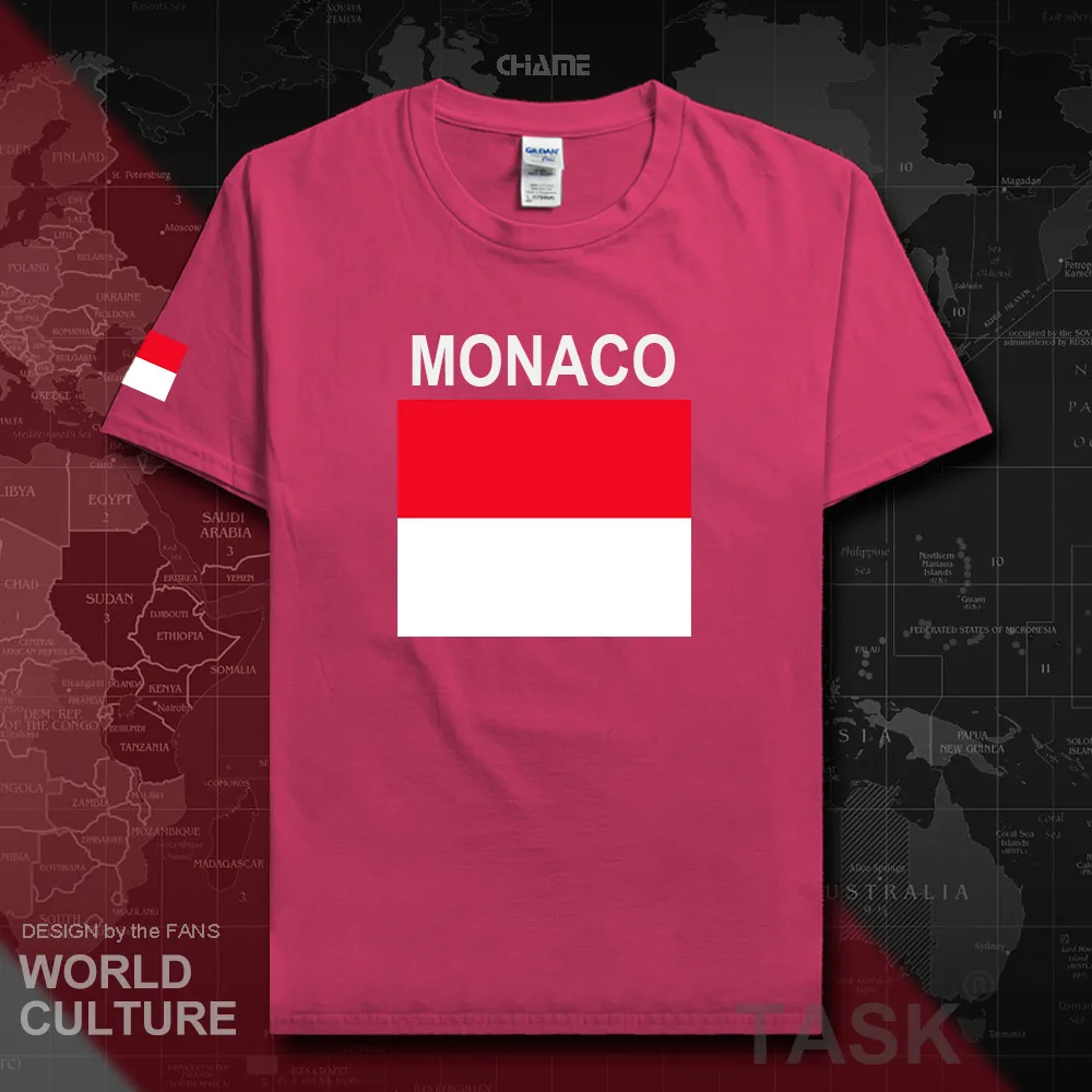 Мужская футболка из хлопка в стиле хип-хоп Principality of Monaco MCO 2018 одежда с флагом