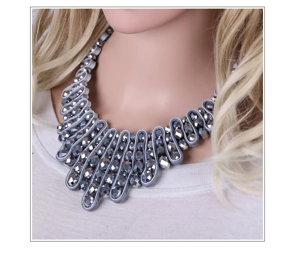 Новое поступление модное ожерелье с кристаллами ручной работы для Для женщин девочек себе Чокеры Цепочки и ожерелья подвеска ювелирные изделия 6 цветов 1602