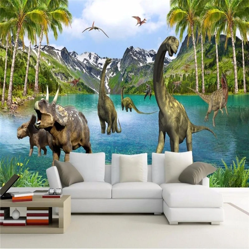 

beibehang for walls 3 d Large Murals Jurassic era dinosaurs Photo Wallpaper for living room sofa bed bedroom 3d flooring