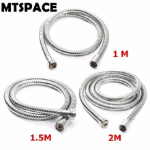 Высококачественный гибкий шланг для душа MTSPACE 1 м/1,5 м/2 м G1/2 дюйма, хромированная Лейка из нержавеющей стали для ванной, насадка для душа, труб...