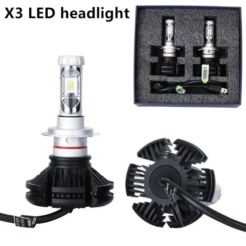 

2PCS X3 Car H4 H7 led H1 H3 H11 9005 HB3 9006 HB4 9012 headlight ZES 50W 10000LM 3000K 6500K 8000K auto fog light lamtparas 12V