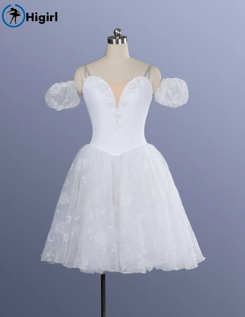 white romantic ballet tutu adult ballerina costumes Haute couture ballet costumes Gregory Bailey ballet dressBT8901